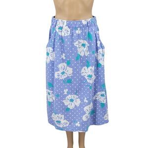 Pierre Cardin Vintage Floral and Polka Dot Skirt Women's Large Pastel Tropical